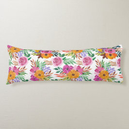 紫のかわいらしバラ黄色の花のフローラ寝具 ボディピロー