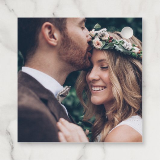 紫のかわいらしフローラ写真の保存日付 フェイバータグ (裏面)