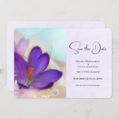 紫のかわいらし春の結婚写真 セーブザデート (正面/裏面)