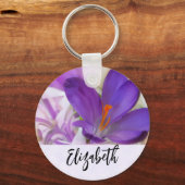 紫のかわいらし春 キーホルダー (正面)