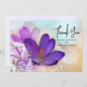 紫のかわいらし春 サンキューカード (正面/裏面)