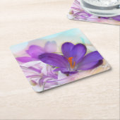 紫のかわいらし春 スクエアペーパーコースター (アングル)