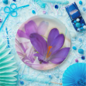 紫のかわいらし春 ペーパープレート (パーティー)