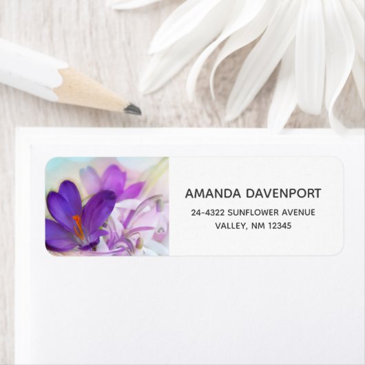 紫のかわいらし春 ラベル (インサイチュ)