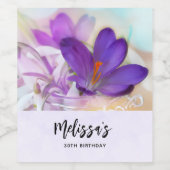 紫のかわいらし春 ワインラベル (シングルラベル)