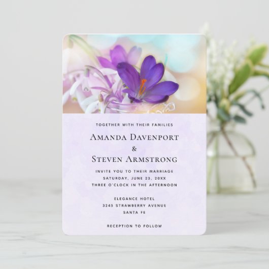 紫のかわいらし春 招待状 (スタンド正面)
