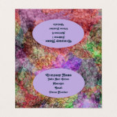 紫のかわいらし緑の黄色のピンクの抽象芸術渦巻き 名刺 (外部フラット)