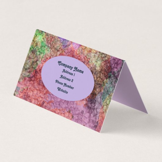 紫のかわいらし緑の黄色のピンクの抽象芸術渦巻き 名刺 (裏面)