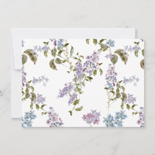 紫のかわいらし薄紫リースと写真 | バプテスマ サンキューカード (裏面)