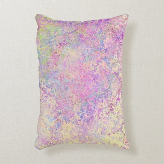 紫のかわいらし金ゴールドとピンクのテクスチャ アクセントクッション (正面(垂直))