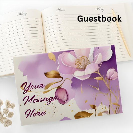 紫のかわいらし金ゴールドフローラ ゲストブック