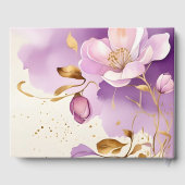 紫のかわいらし金ゴールドフローラ ゲストブック (裏面)