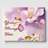 紫のかわいらし金ゴールドフローラ ゲストブック (正面)