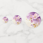 紫のかわいらし金ゴールドフローラ コンフェッティ (裏面)