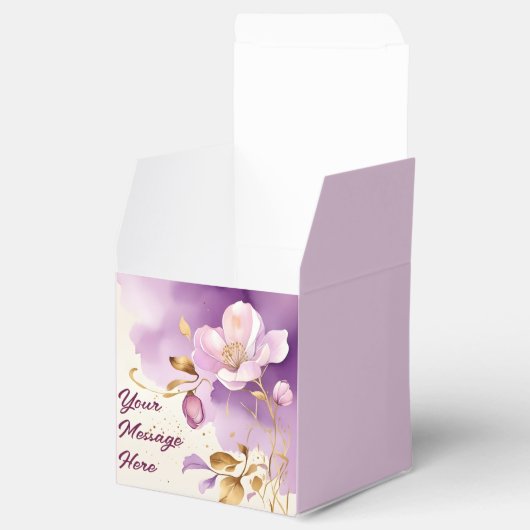 紫のかわいらし金ゴールドフローラ フェイバーボックス (オープン)