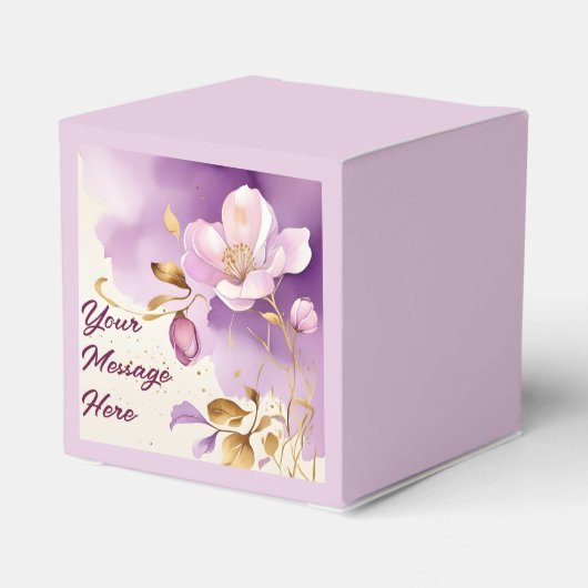 紫のかわいらし金ゴールドフローラ フェイバーボックス (裏面サイド)