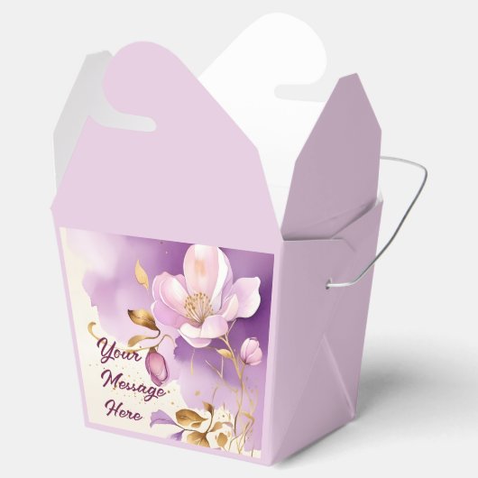 紫のかわいらし金ゴールドフローラ フェイバーボックス (オープン)