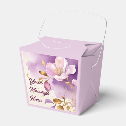 紫のかわいらし金ゴールドフローラ フェイバーボックス (正面サイド)