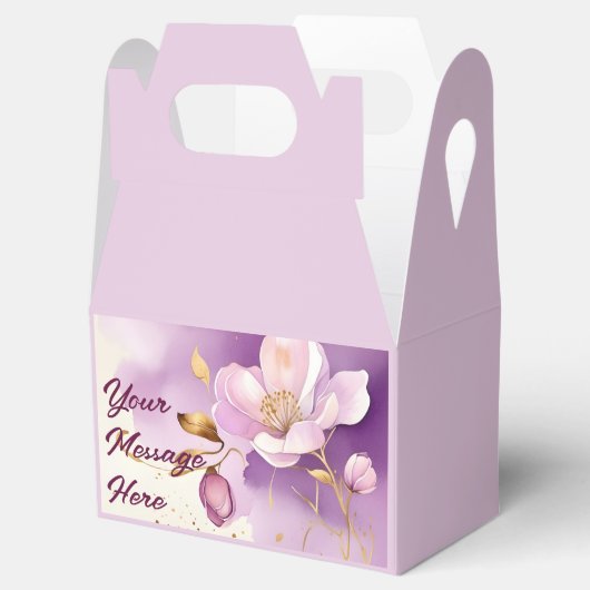 紫のかわいらし金ゴールドフローラ フェイバーボックス (オープン)