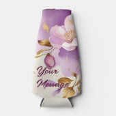 紫のかわいらし金ゴールドフローラ ボトルクーラー (正面)