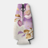 紫のかわいらし金ゴールドフローラ ボトルクーラー (裏面)