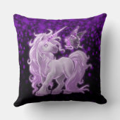 紫のきらめくピンクの一角獣 クッション (裏面)