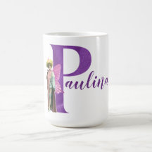 紫のきらめく図解入りの、写真付きの文字P