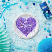 紫のきらめく続編、愛グラフィティバレンタイン ペーパープレート (パーティー)