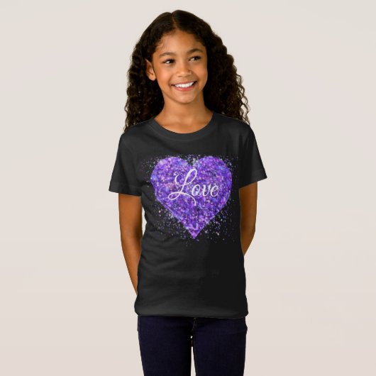 紫のきらめく続編、愛グラフィティバレンタイン Tシャツ (正面フル)