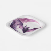 紫のこうもり三日月の水色 ペーパープレート (傾斜あり)