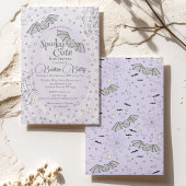 紫のこうもり不気味かわいい赤ちゃんシャワー 招待状