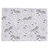 紫のこうもり不気味キュイ男女兼用 ラージペーパーバッグ (裏面)