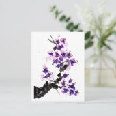 紫のさくらんぼ ポストカード (スタンド正面)