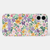 紫のちりめん花のモノグラム Case-Mate iPhoneケース (裏面 (横))