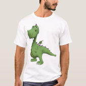 紫のとげのある緑の恐竜キャラクター Tシャツ (正面)