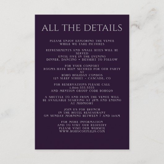 紫のはっきりしたフローラ エンクロージャーカード (正面)