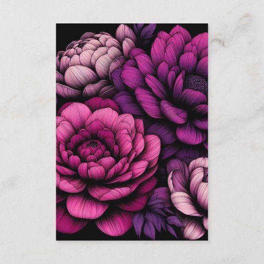 紫のはっきりしたフローラ エンクロージャーカード (裏面)