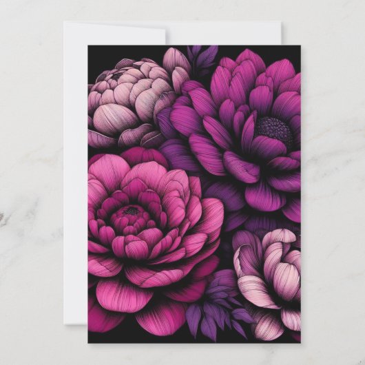 紫のはっきりしたフローラ 招待状 (裏面)