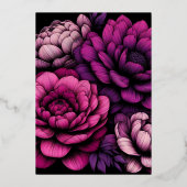 紫のはっきりしたフローラ 箔招待状 (裏面)