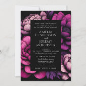 紫のはっきりしたフローラ(QRコードあり) 招待状 (正面)