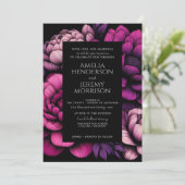 紫のはっきりしたフローラ（QRコードあり） 招待状 (スタンド正面)