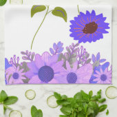 紫のひまわり キッチンタオル (折り畳み)