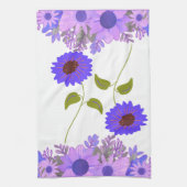 紫のひまわり キッチンタオル (縦)
