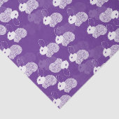 紫のふわふわの白いバンニー 薄葉紙 (詳細)