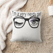 紫のアイシャドウを持つとてもオタクな女の子 クッション (ブランケット)