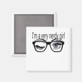 紫のアイシャドウを持つとてもオタクな女の子 マグネット (正面/裏面)