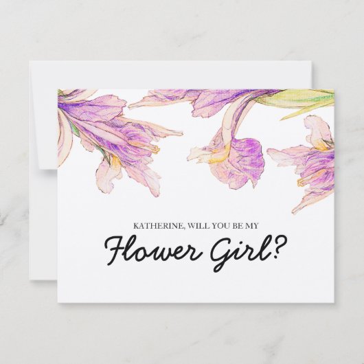 紫のアイリスを花嫁代りにしてくれませんか 招待状 (正面)