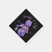 紫のアイリスエレガント スタンダードカクテルナプキン (角)