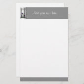 紫のアイリスガーデンゲート銀付き文房具 便箋 (正面/裏面)