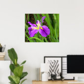 紫のアイリスポスター ポスター (ホームオフィス)
